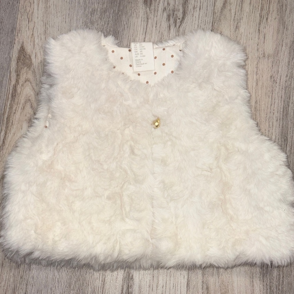 H&M Kids Cream Faux Fur Vest